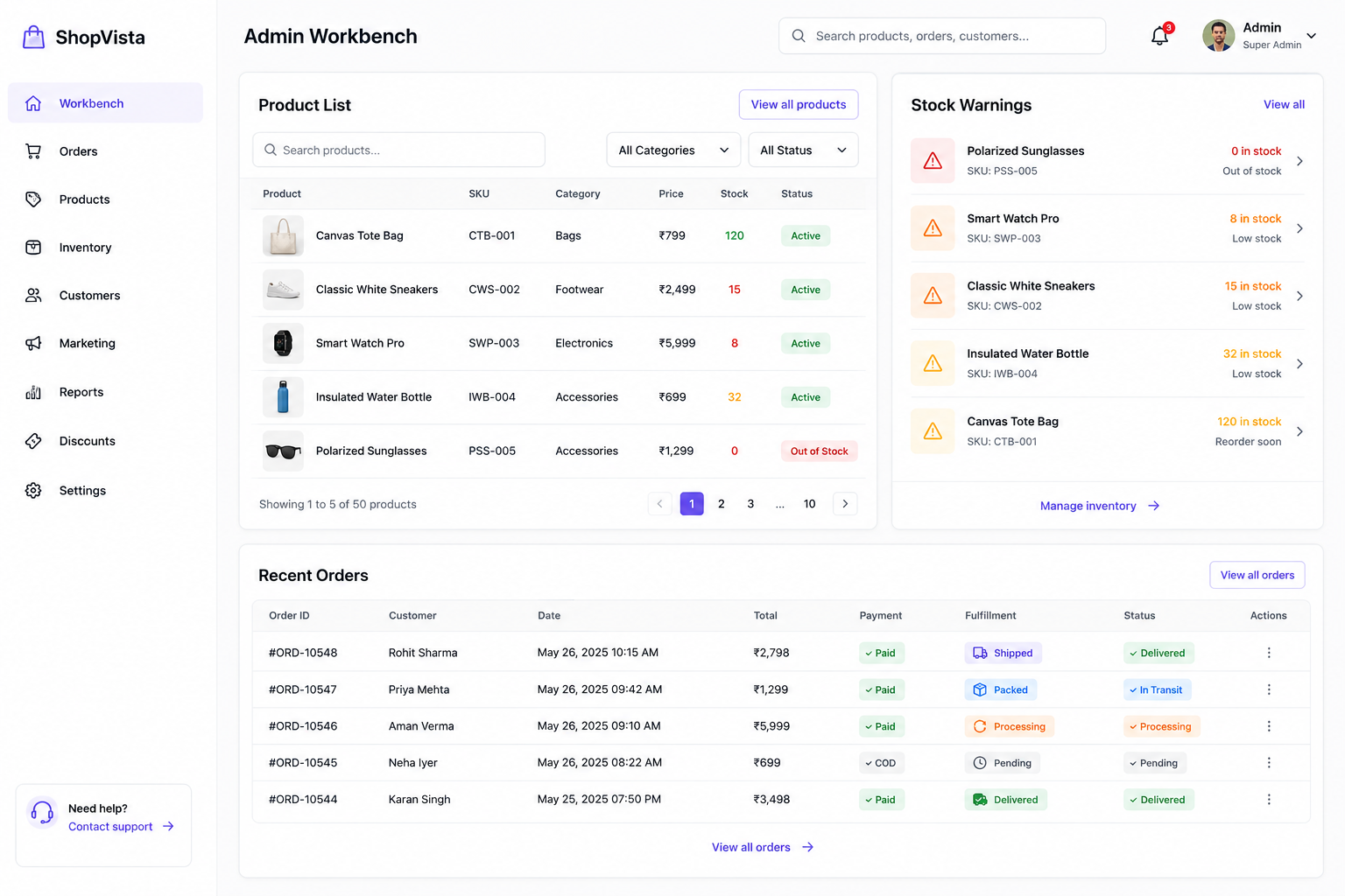 Run daily catalog, inventory, and order work